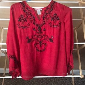 Sheer dressy blouse with matching camisole